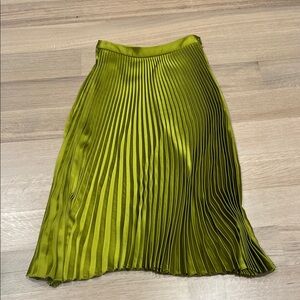Zara Vibrant Green Pleated Maxi Skirt